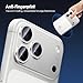TENOC Camera Lens Protector for iPhone 17 Pro & iPhone 17 Pro Max, 9H Tempered Glass Camera Screen Cover, Silver Metal Individual Ring