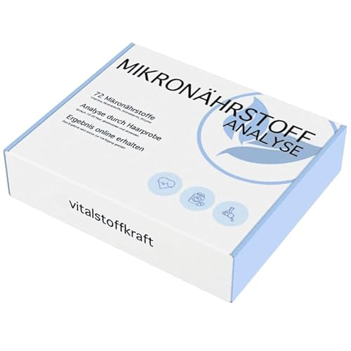 Mikronährstoffanalyse | Haaranalyse für 72 Vitalstoffe | Vitamine, Mineralstoffe, Enzyme, Aminosäuren | Einfache Selbstanwendung | Detaillierter Ergebnisbericht