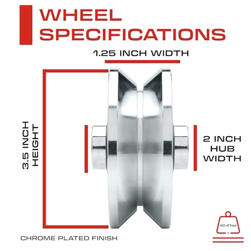 Sidco Supply 3.5 Inch V-Groove Gate Wheels Solid Steel Sliding Gate Rollers Metal Gate Wheel Inverted V Shape for Slide Gates with Detachable Bolt V Groove Caster Wheel for Gate