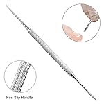 Ingrown Toenail Removal Kit - Under Nail Cleaner Tool Double Ended Nail Lifter & Nail File Cleaning Scooper Curette Tools Trimmer Medical Grade Stainless Steel Manicure Pedicure Nail Care Set by Krisp - Image 5