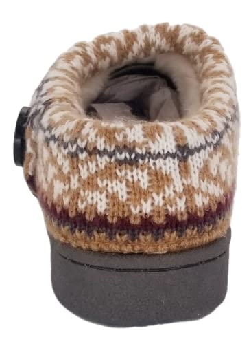 Clarks Womens Suede Leather Comfort Clog Knitted Collar Slipper - Plush Faux Fur Trim - Indoor Outdoor House Slippers For Women (Fairisle Brown 8M) #TOP3