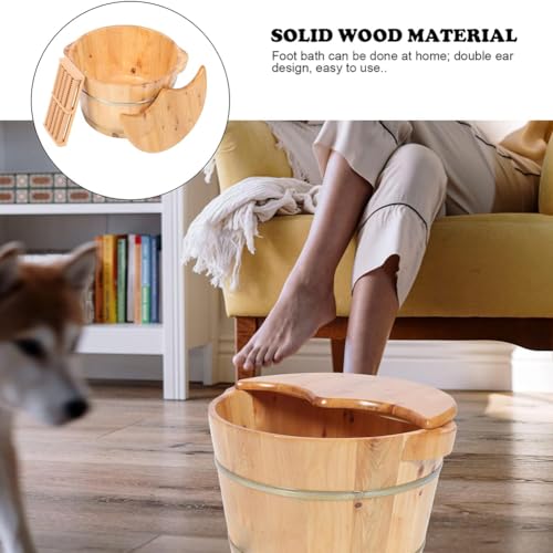 Bañera de pies de madera con tapa aislante sólida miniatura 3
