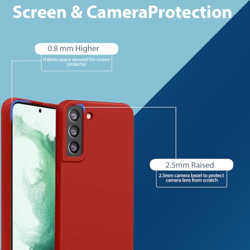Image of LIRAMARK Liquid Silicone Soft Back Cover Case for Samsung Galaxy S21 (Red)