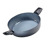 Azul Gres 2390228 11.5-Inch, 4-Quart Ceramic Sauté Casserole Pan, Gradient Gray and Blue