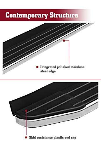 Estribos laterales TAC para SUV, aluminio negro 5.5 pulg miniatura 4