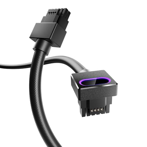 Hydrus 50cm Black 16PIN A-Type 12VHPWR Module Power Supply for GPU, Ensures Stable Power Delivery, Boosts GPU Performance, Optimizes Cooling, Fits Various GPU Models, Enhances Gaming Experience