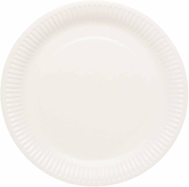 Amscan 9915400-217-66 - White Eco-Friendly Recyclable Paper Party Plates - 8 Pack