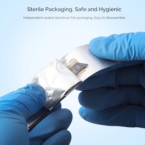 Image of JMU 100pcs Scalpel Blades Sterile #24, Disposable Stainless Steel Surgical Blades, Individually Foil Wrapped