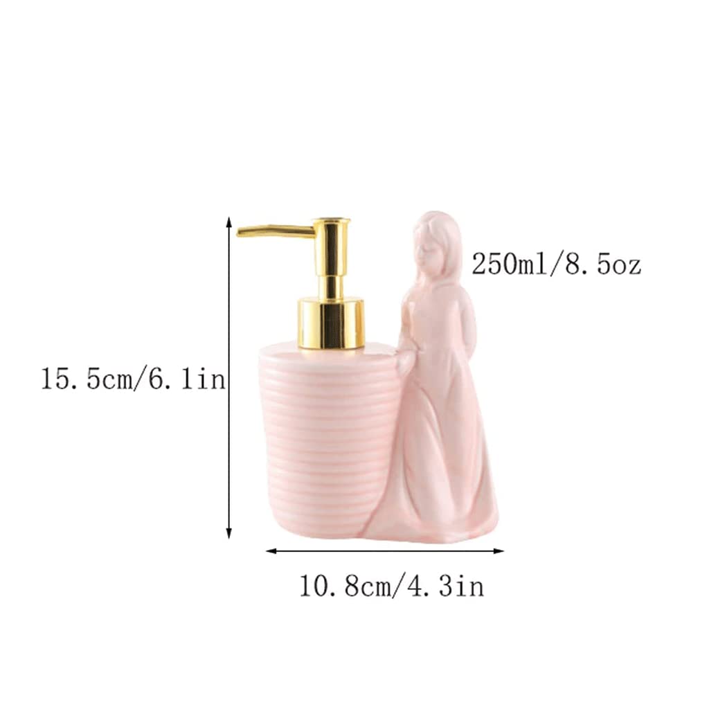 dozownik mydła Keramische Zeepdispenser Vintage Zeeppomp Geperst Metalen Pomp Hoofd Lotion Dispenser Voor Familie Kinderkamer, 8.5 Oz/250 Ml Prosty