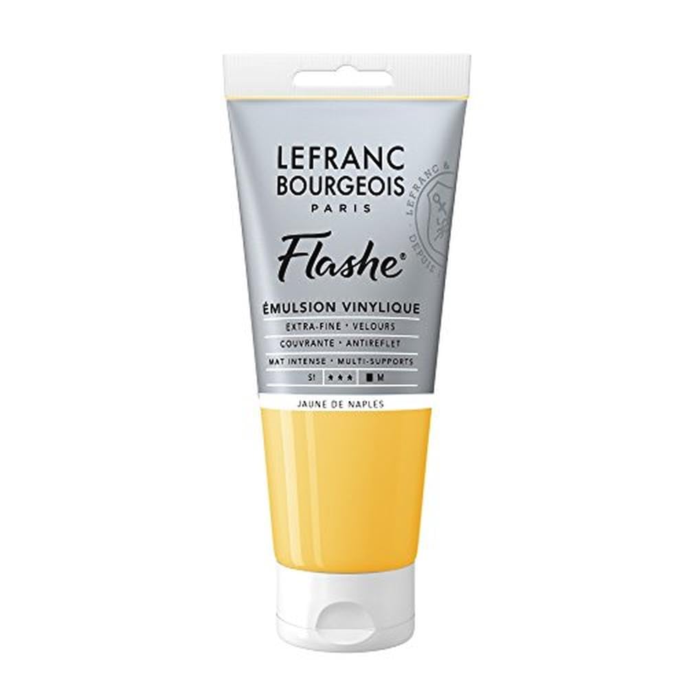 Lefranc Bourgeois Flashe Vinyl Emulsion Paint 80ml Naples Yellow Hue Matt Art...