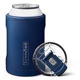 BrüMate Hopsulator Duo 2-in-1 Can Cooler Insulated for 12oz Cans + 100% Leak Proof Tumbler with Lid | Can Insulated for Hard Seltzer, Beer, Soda and Energy Drinks (Matte Navy)