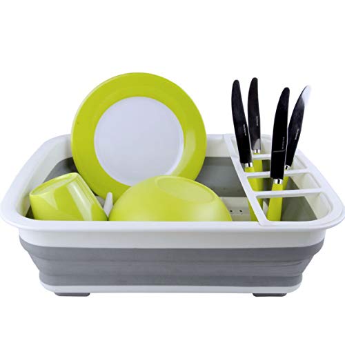 Ahyuan Collapsible Dish Drying Rack RV Accessories Camper Accessories for Inside Kitchen Collapsible Drying Dish Storage Rack Camper Accessories for Travel Trailers (Normal)