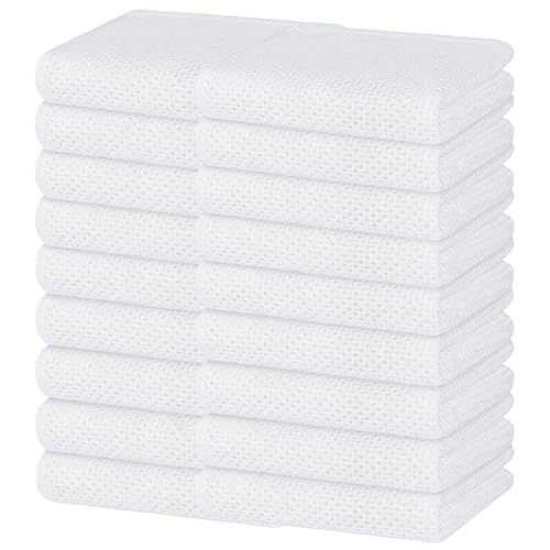 Image of Homaxy 100% Cotton Waffle Weave Kitchen Dish Towels, Ultra Soft Absorbent Quick Drying Cleaning Towel, 13 x 28 Inches, 18-Pack, White
