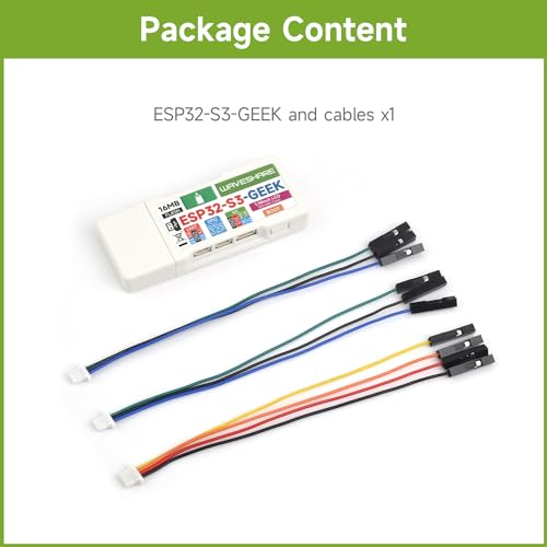 Waveshare ESP32-GEEK Development Board, Based On ESP32-S3R2 Controller Chip, with 1.14inch 65K Color LCD, Supports WiFi & Bluetooth LE, USB-A Male Port, with White Plastic Case - imagen 2