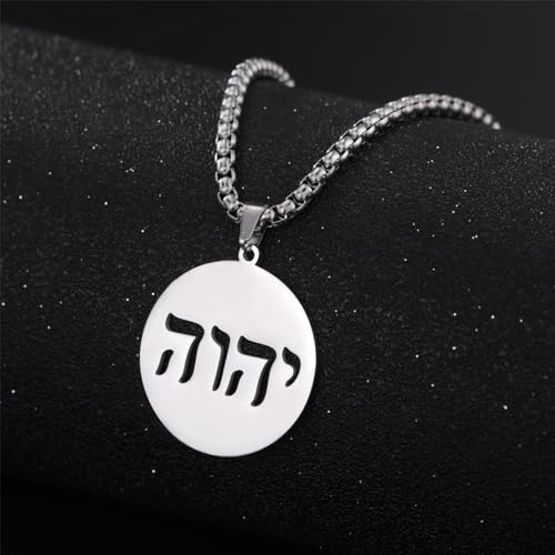 EUEAVAN Hebrew Necklaces Judaism Religion Faithchai Necklace Jehovah Pendants Hebrew Bible God Names Jewelry Hanukkah Israel Amulets Gifts Women Men4