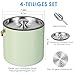 3.2L/3.4QT Stainless Steel Ice Bucket with Lid and Scoop, Double Wall Insulated Ice Bucket for Cocktail Bar and Parties (Mint Green)