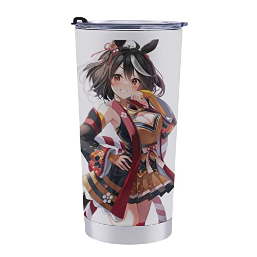 ウマ娘 プリティーダービー タンブラーグラス600ml真空断熱ダブルウォールSUS304食品グレードステンレス製 フタ付きコーヒーカップ 車用 保冷 保温 サーモスタンブラー 父の日プレゼントギフト。