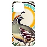 カリフォルニア ウズラとポピー イラスト カリウズラ スマホケース iPhone 16 Pro Max 用