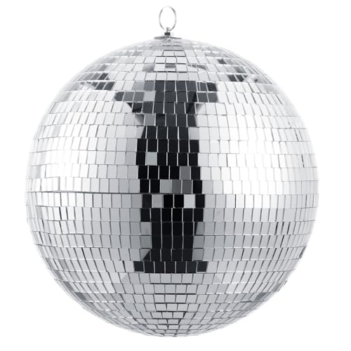 Hemobllo 30cm Disco Ball Mirror Reflective Glass Ball Decor Hanging Wall Pendant for Party