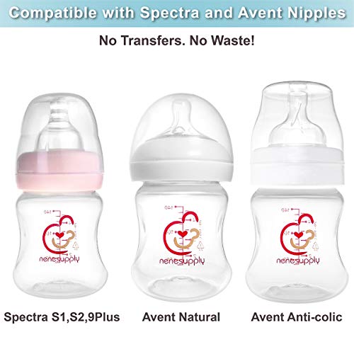 Nenesupply 4.7Oz Wide Neck Breast Pump Bottles Use As Bottles For Pumping With Spectra S1 Spectra S2 Breast Pumps. Pump Bottles For Spectra Pump. Breastmilk Storage And Collection Bottles (Pack Of 6) #TOP5