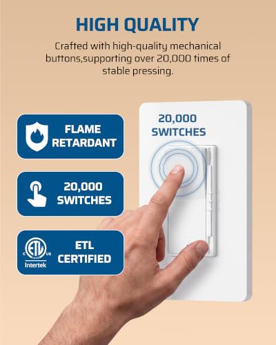 DEWENWILS Dimmer Light Switch, Single Pole/3-Way Slide Dimmer Light Switch - image 8