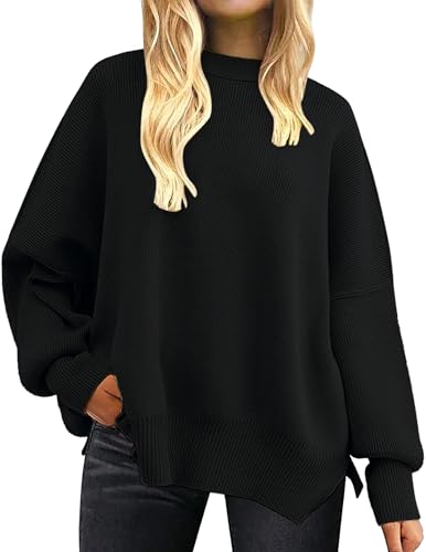 Image of Libsorge Womens Oversized Mockneck Cute Cable Knit Sweater Winter Fall 2025 Ladies Dressy Casual Lightweight Pullover Tops