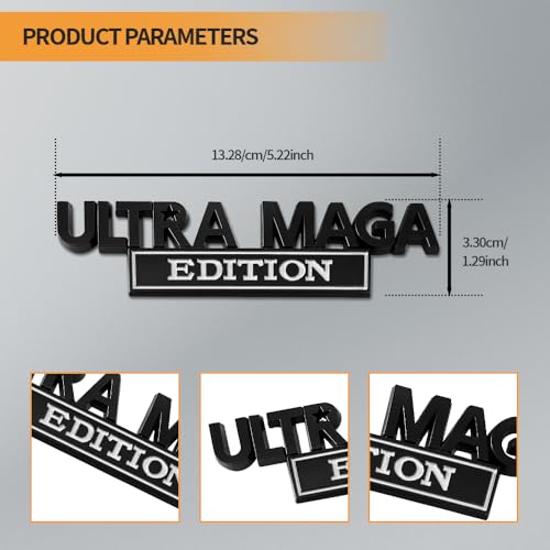 Image of Ultra MAGA Edition Emblems, Classic Personality Labels Car Badges with Strong Adhesive, Car Exterior Accessories Auto Body Decor Embossed Stickers Universal for Vehicles, SUV, Truck