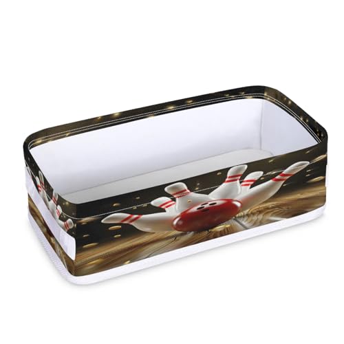 Tablerazzi Toilet Tank Topper Paper Basket with Handle, Modern Bowling Ball Bathroom Storage Basket for Organizing, Small Fabric Storage Bins for Bathroom Decor