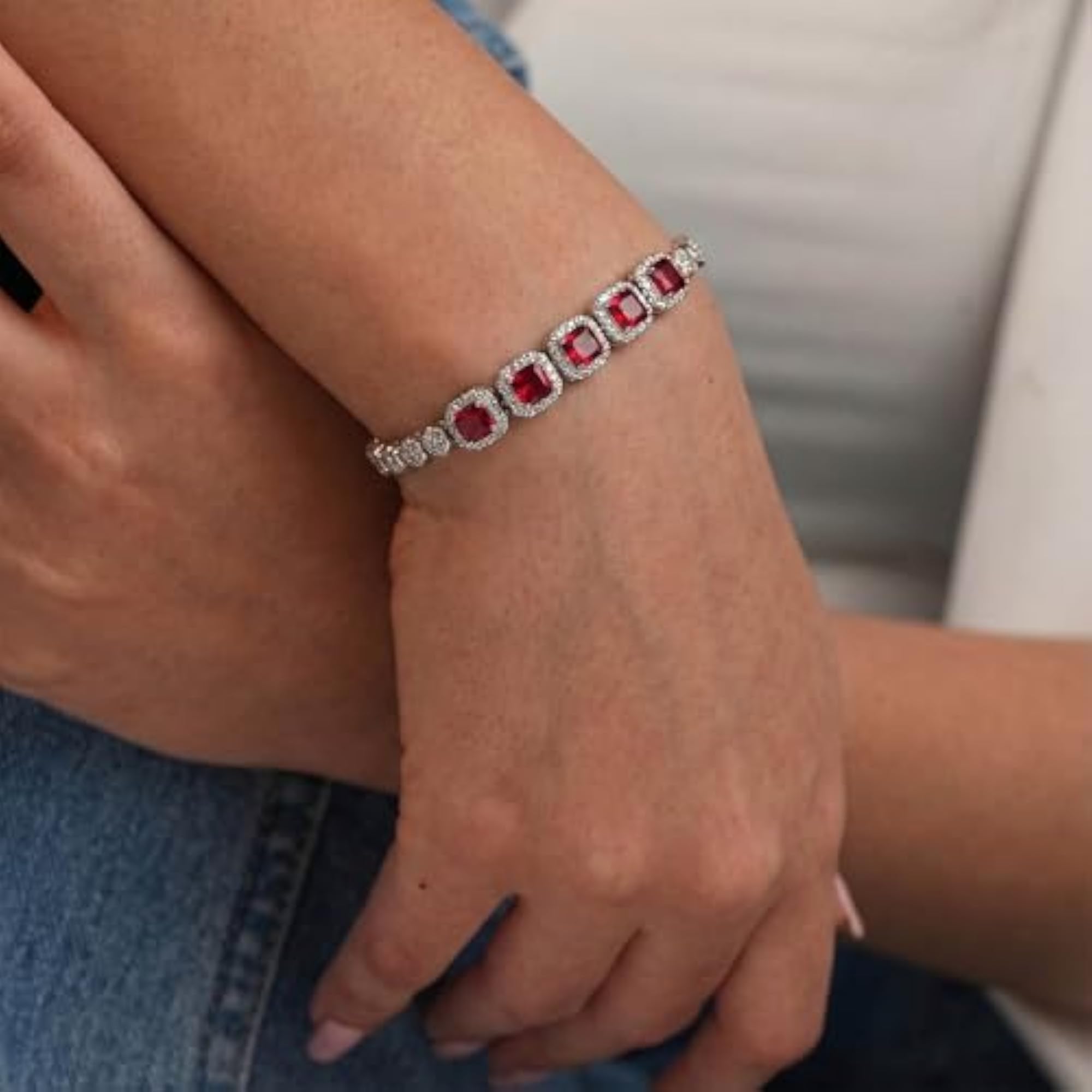 Women's Symphony Gemstone Bracelet, 925 Sterling Silver