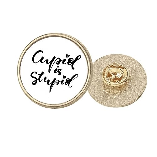 Broche ronde en métal doré Cupidon Is M cadeau romantique pour femme