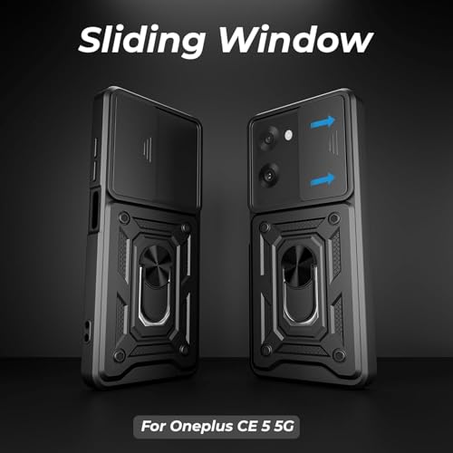 Image of AIBEX Back Cover for OnePlus Nord CE 5 5G | D10 Tough Armor Case | Sliding Camera Shield | 360 Protection | Kickstand Ring Holder | Military-Grade