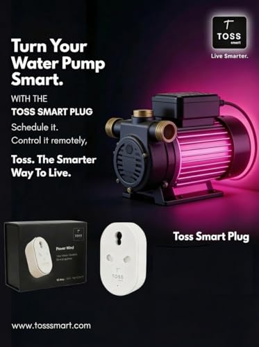Image of Toss Smart WiFi Plug 16A with Energy Monitoring | Voice Control - Alexa & Google Assistant Compatible | Smart Socket for AC, Geyser, Water Pump, Heater & Heavy Appliances - Remote App Control