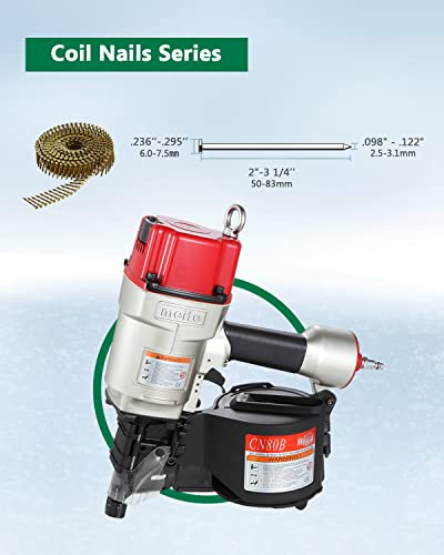 Meite Cn80B 15 Degree 2-Inch To 3-1/4-Inch Industrial Coil Siding Nailer Or Framing Nailer #TOP1