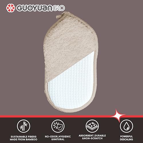 Image of Bamboo Fiber Kitchen Dish Sponge Heavy Duty Multipurpose Scrub Sponges for Dishes, Pots, Pans-Beige,4 Pack