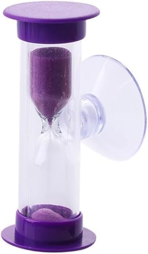 Purple 2mins Sand Clock Timer Plastic Suction Cup Hourglass Toothbrush Timer Sandglass Desktop Ornament Party Favors,2 Minute Sand,Kitchen Utensils and Gadgets