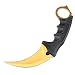 F-FORCE Stainless Steel Tactical Karambit Hawkbill Knife With Sheath and Cord (yellow)