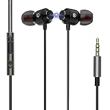 イヤホン 有線 マイク付き HIFI音質 3.5mmジャック マイク 音量調整 リモコン付き 騒音低減 通話対応 カナル型 イヤホン 軽量 PC 在宅勤務 パソコン イヤフォン/Switch/iPad/Android/PC/多機種対応（ブラック）