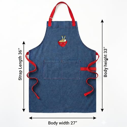 Image of 100% Cotton Unisex Apron - Adjustable Neck Straps, Vibrant Print, Reinforced Stitching, Multipurpose& Deep Pocket - for Cooking, Catering, Gardening, Painting-Printed Aprons
