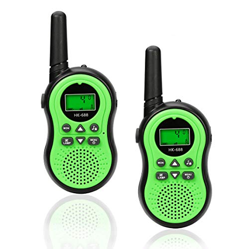 Best Gifts for Kids,Happy Gift Outdoor Toys Walkie Talkies for Kids,Fun Toys for 4-5 Year Old Boys, Built in Flash Light Kids Toys for 6-10 Year Old Travel Hunting,HK-688 1 Pair(Green)