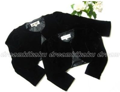 Amazon Co Jp 黒ブラックフォーマルボレロ サイズ6 110 115cm 肩幅27cm 身幅68cm 着丈24cm 袖丈40cm 服 ファッション小物