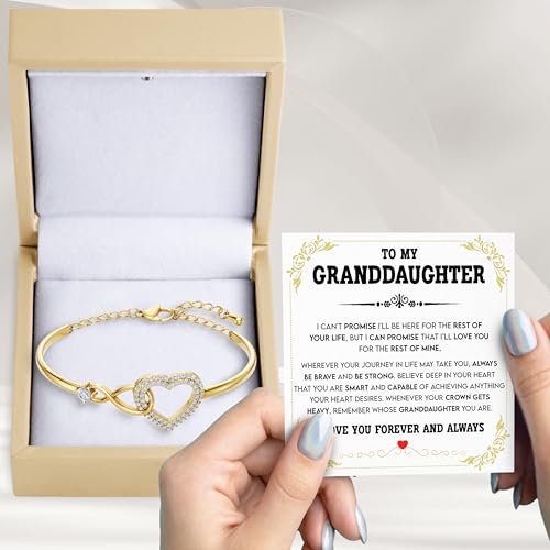 Larvincy To My Beautiful Granddaughter Bracelet With Heartfelt Message & Elegant Box - Granddaughter Gifts from Grandma Grandparents, Love Jewelry On Valentines Day, Birthday, Graduation, Christmas2