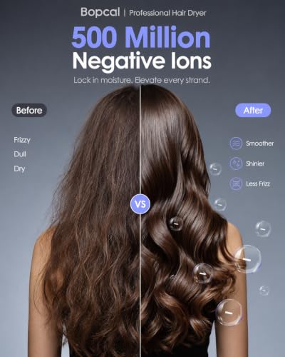 Image of Hair Dryer, Fast Drying Ionic Blow Dryer with Diffuser, 160,000 RPM Professional High Speed Hairdryer for Women, 4 Heat & 3 Speed, Light and Quiet, for Curly Hair Home Travel
