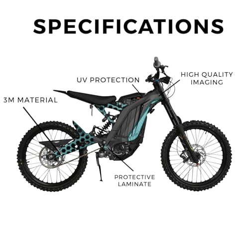 Image of Surron Light Bee Graphics Kit Wrap - Hex Cyan - Sur-Ron Skin - Premium 3M Vinyl Protective Wrap Decal Cover - Easy to Apply | Crafted in The USA by MightySkins