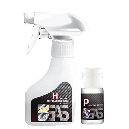 Car Headlight Restoration Kit, Headlight Cleaner and Restorer Kit, Headlight Cleaner Oxidized and Yellowed Car Headlamps Blurring Enhanced Crystallization Coating Refurbisher for All Vehicle Types