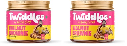 Image of Twiddles by Yuvraj Singh Walnut Brownie Chocolate Spread, 100 G (Crunchy) - Made with 50% California Walnuts, Almonds & Seeds |14 G Protein | Goodness of Millets | 70% Less Sugar | No Palm Oil