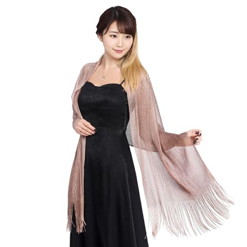 ゴールドフリンジショール