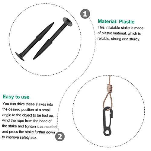 Estacas inflables para carpas accesorios de camping plástico resistente 20 piezas 4