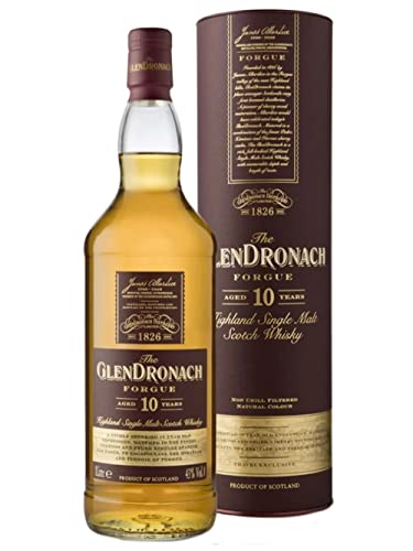 The GlenDronach FORGUE 10 Years Old Highland Single Malt Scotch Whisky 43% Volume 1l in Geschenkbox Whisky Cover