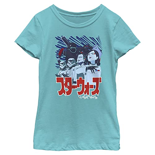 T-shirt Star Wars Visions bleu Tahiti pour fille et famille en taille XL