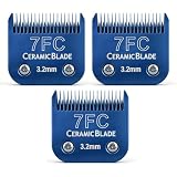 3-Pack 7FC Ceramic Pet Clipper Blades Compatible...